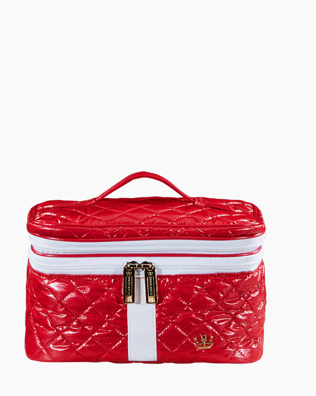 Oliver Thomas Not a Trainwreck Case Red Metallic/Wht Stripe Travel Accessories in  at Wrapsody