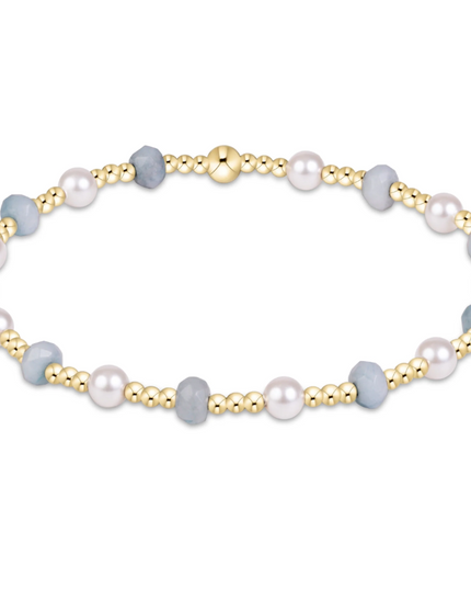 Extends Sincerity Gemstone/Pearl 4mm Bracelet Aquamarine