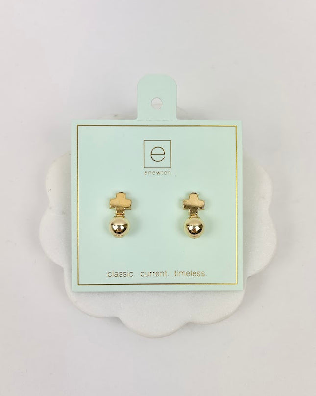 Enewton Signature Cross Classic Gold Stud