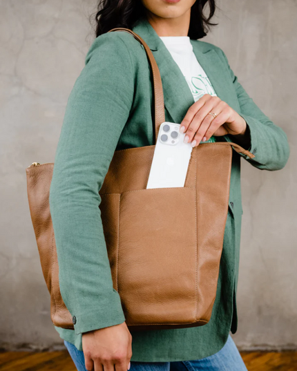 Able Lari Tote - Pebbled Whiskey Totes in  at Wrapsody