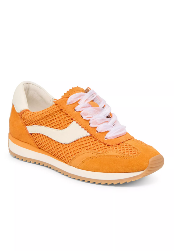 Woven Mesh Orange Sneakers Shoes in at Wrapsody
