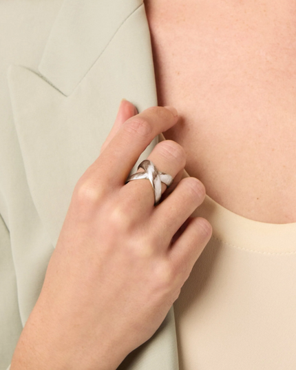 Julie Vos Catalina X Ring in Silver Rings in at Wrapsody
