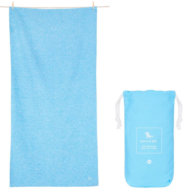 Dock & Bay Microfiber XL Towel Travel Accessories in Lagoon Blue at Wrapsody