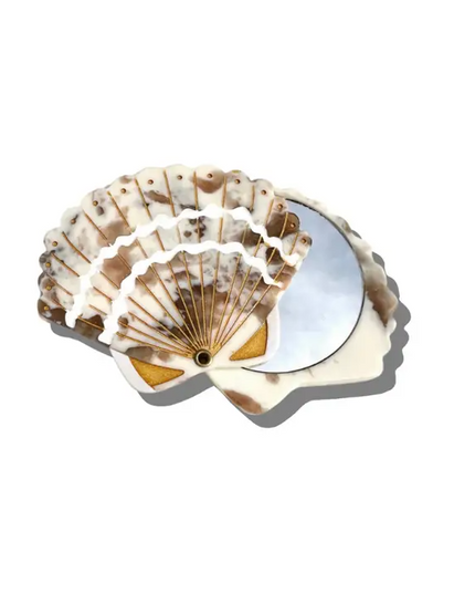 Solar Eclipse Seashell Compact Mirror