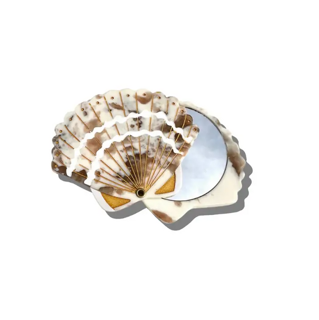 Solar Eclipse Seashell Compact Mirror Hair Accessories in at Wrapsody