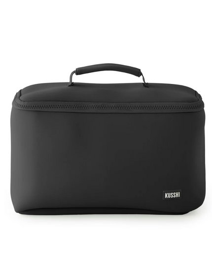 Neoprene Train Case Black/Pink Large Travel Accessories in at Wrapsody