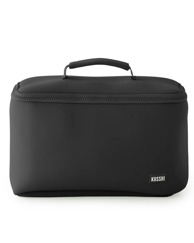 Neoprene Train Case Black/Pink Large Travel Accessories in at Wrapsody