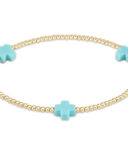 Enewton Signature Cross 2mm Bracelet Bracelets in Turquoise at Wrapsody