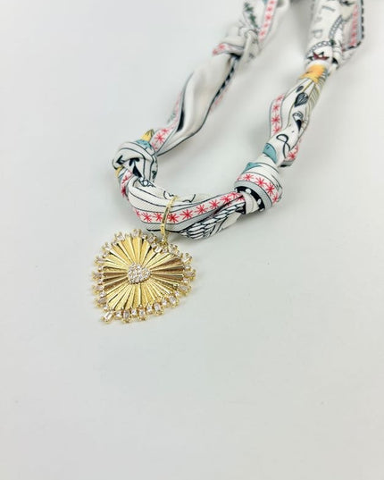 Kyra Medallion Scarf Necklace Necklaces in at Wrapsody