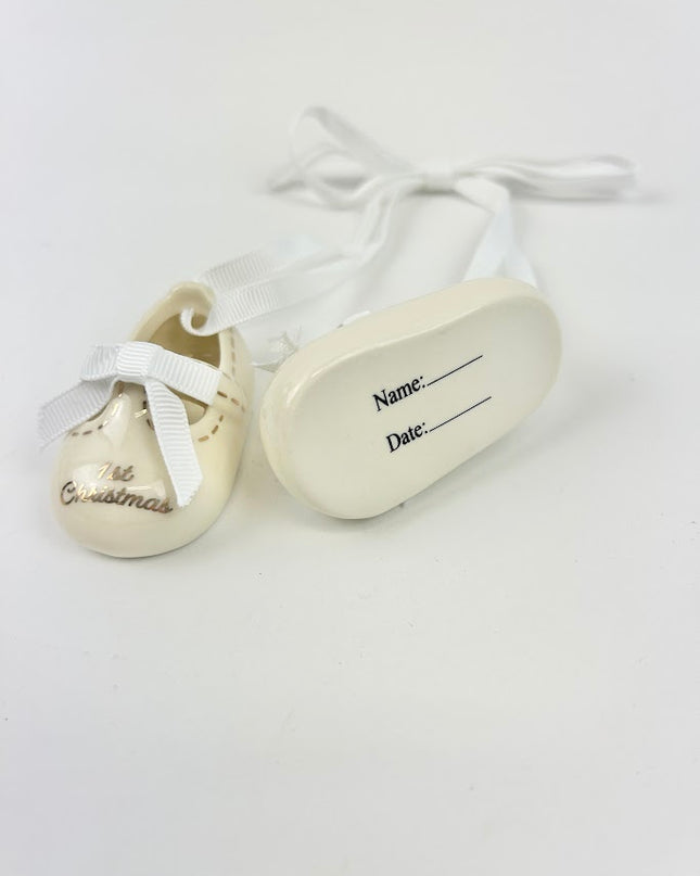 White Baby Shoes Ornament Home Decor in  at Wrapsody