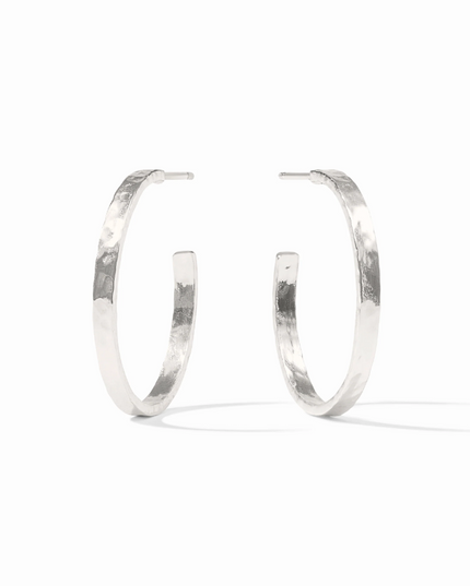 Julie Vos Crescent Hoop Medium in Silver Earrings in at Wrapsody