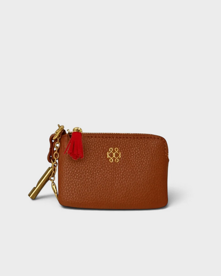 RFID Card Wallet Keychain Cognac