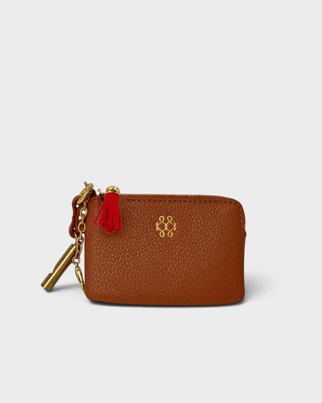 RFID Card Wallet Keychain Cognac