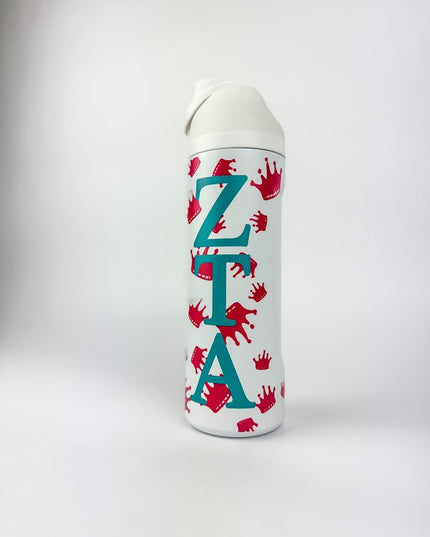 Sorority Flip-Top Water Bottle Greek in Zeta Tau Alpha at Wrapsody
