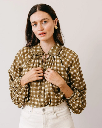 Willa Painted Gingham Blouse