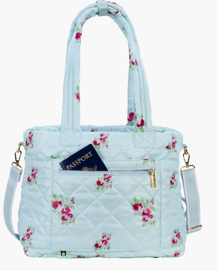 Oliver Thomas Wanderlust Tote Sky Blue Bouquet Floral Totes in at Wrapsody