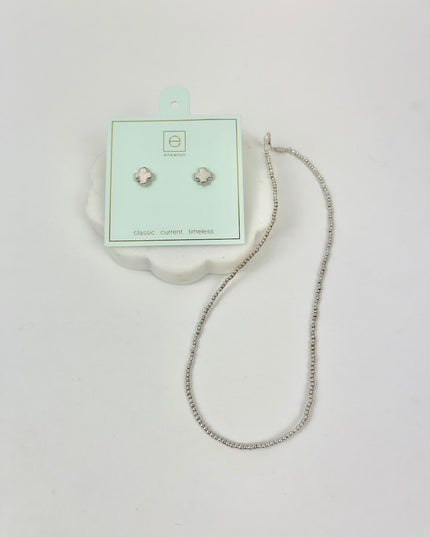 Enewton Sterling 15" Choker Classic 2mm/Cross Stud Duo Necklaces in at Wrapsody