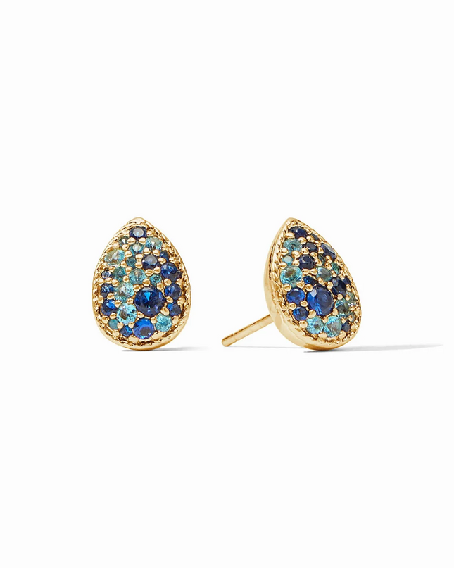 Julie Vos Luna Teardrop Ombre Blue Studs Earrings in  at Wrapsody