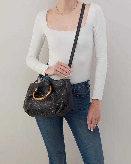 Hobo Shelia Ring Satchel in Black Handbags in  at Wrapsody