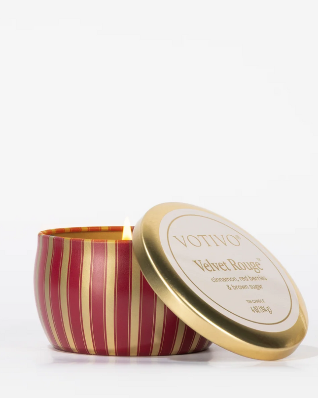 Votivo Holiday Candle Tin Velvet Rouge Candles in at Wrapsody