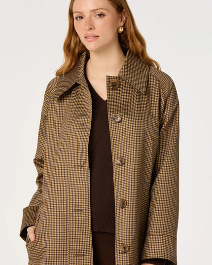 ASTR the Label Heaven Brown Plaid Trench Coat