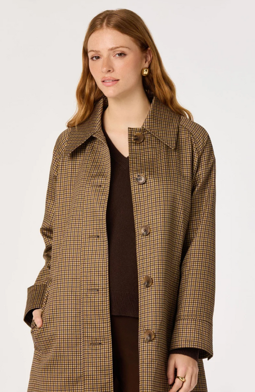 ASTR the Label Heaven Brown Plaid Trench Coat