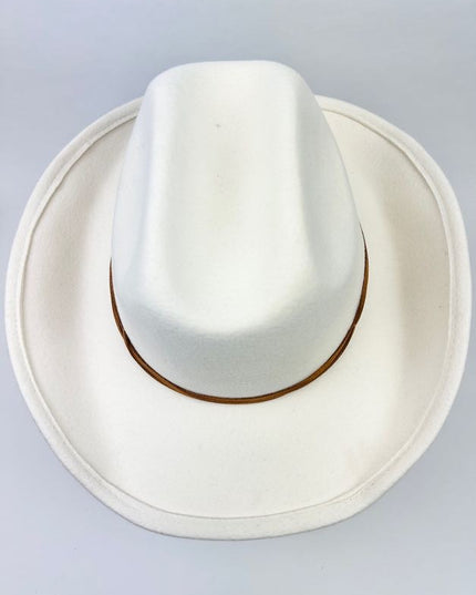 Cowboy Hat in Ivory Hair Accessories in  at Wrapsody