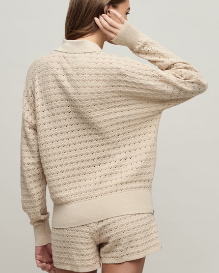 Barefoot Dreams Tulip Pointelle Stone Pullover