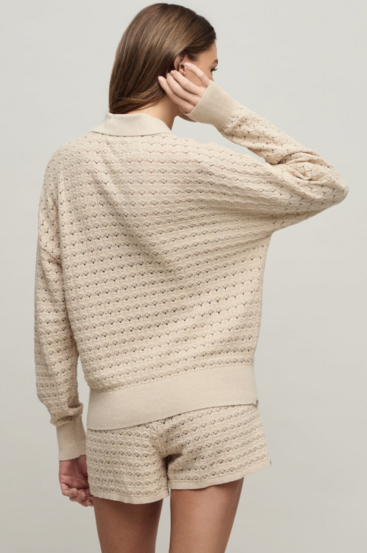 Barefoot Dreams Tulip Pointelle Stone Pullover