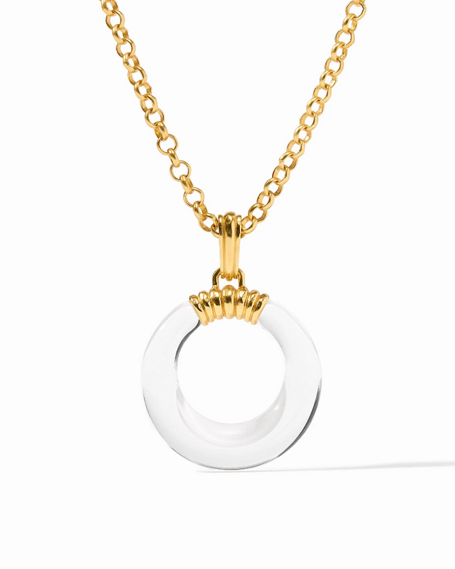 Julie Vos Madison Statement Pendant Clear Necklaces in  at Wrapsody