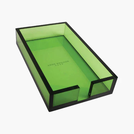 Guest Towel Tray Acrylic Green Tabletop in at Wrapsody