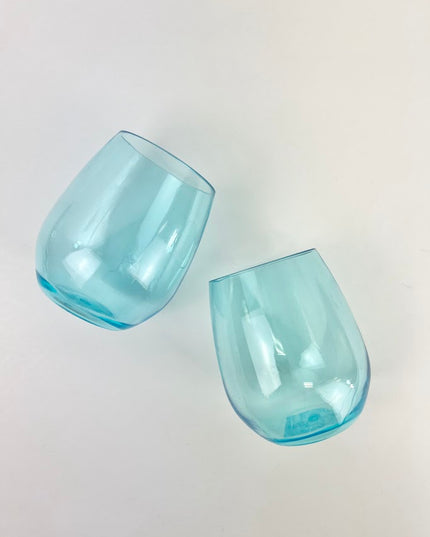 Shatterproof Stemless Wineglass Blue Drinkware in  at Wrapsody