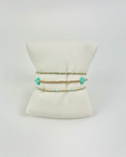 Enewton Signature Cross Gold 3mm Mint Bracelet Stack Bracelets in at Wrapsody