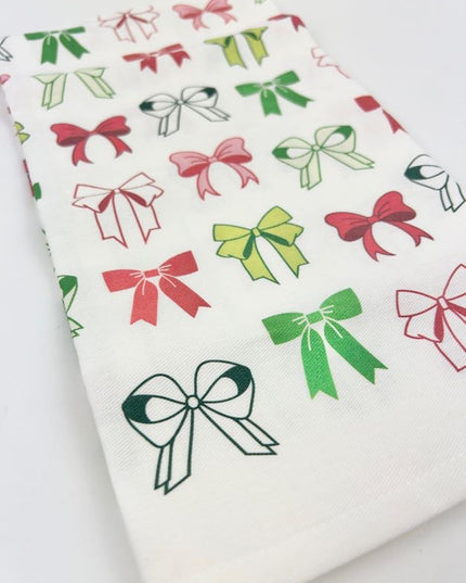 Christmas Bows Towel Kitchen Towels in  at Wrapsody