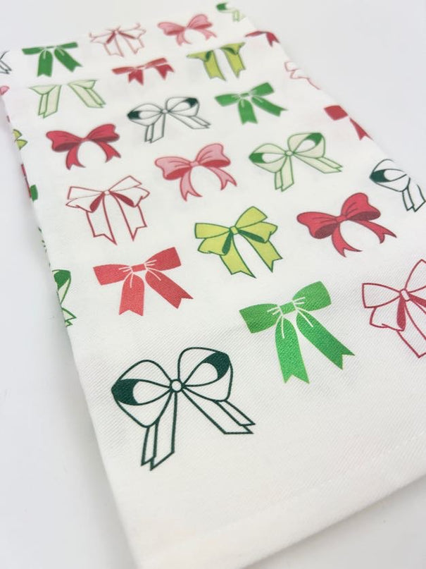 Christmas Bows Towel Kitchen Towels in  at Wrapsody