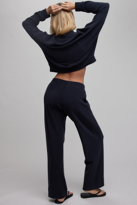 Barefoot Dreams Brushed Fleece Pants - Black Loungewear in at Wrapsody