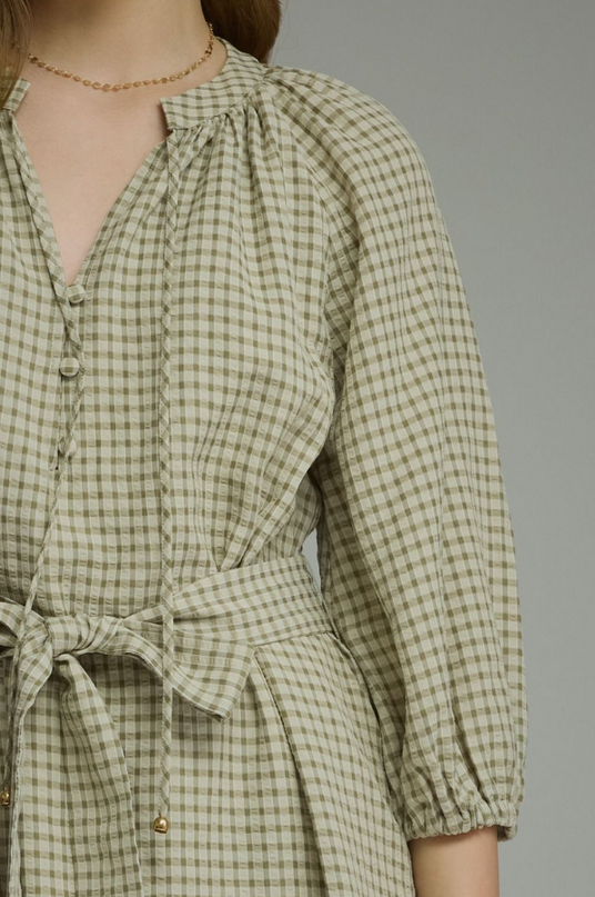 Plaid Sage Mini Dress