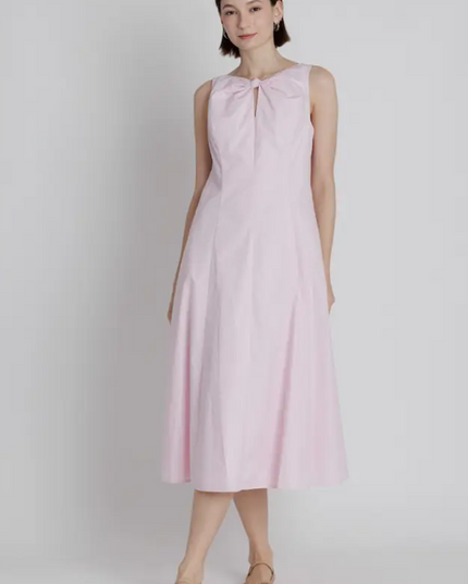 Keyhole Midi Dress in Pink Dresses in XS at Wrapsody