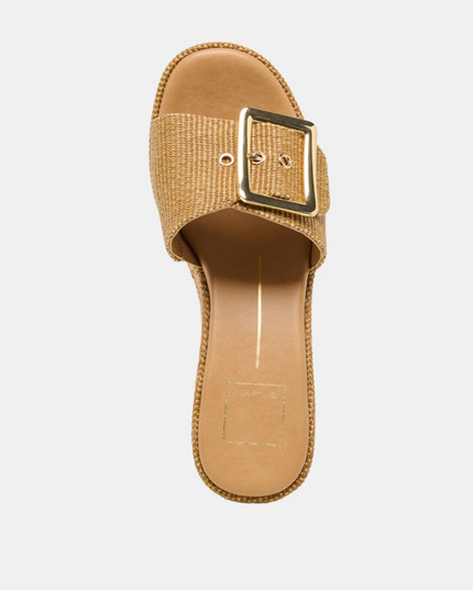 Jilian Raffia Mocha Wedge Sandals