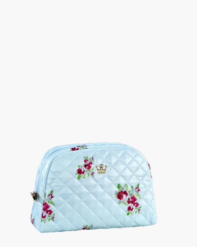 Oliver Thomas Medium Cosmetic Case Sky Blue Bouquet Floral Travel Accessories in at Wrapsody