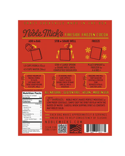 Noble Mick's Fireside Cocoa Frozen Cocktail Mix Food in at Wrapsody