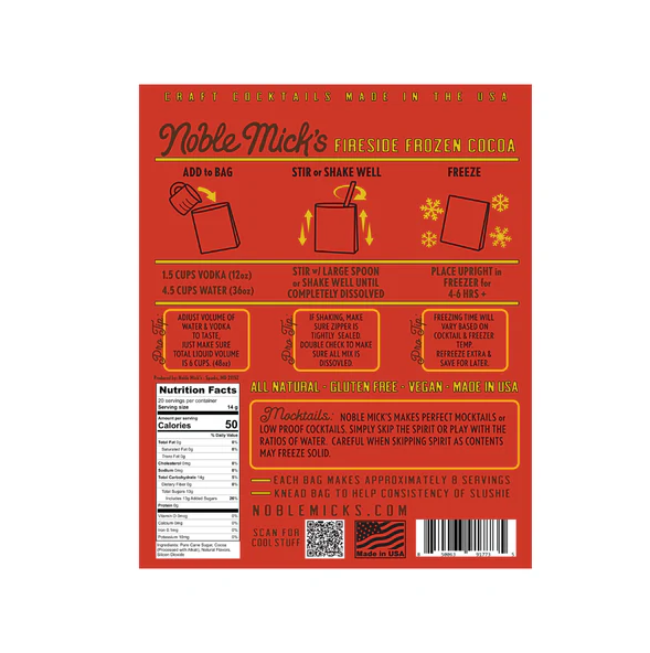 Noble Mick's Fireside Cocoa Frozen Cocktail Mix Food in at Wrapsody