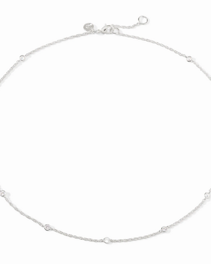 Julie Vos Celeste Delicate Station CZ Necklace in Silver Necklaces in at Wrapsody