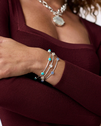 JV Milano Luxe Iridescent Clear Silver L Bracelets in at Wrapsody