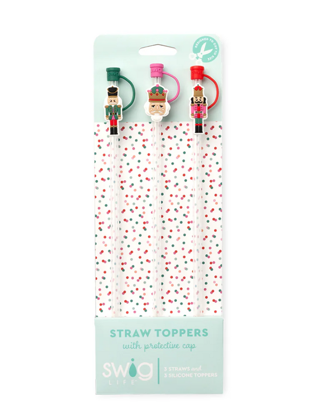 Swig Straw Topper Nutcracker Set of 3