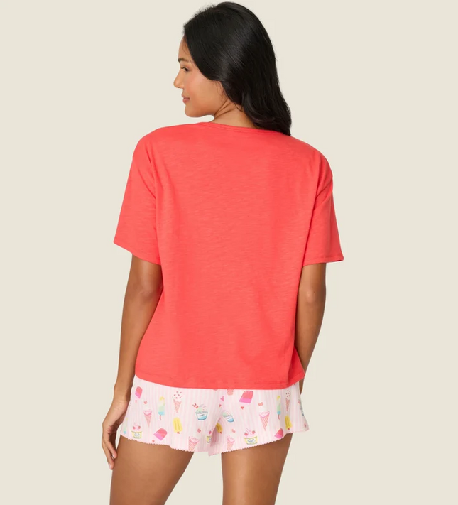 PJ Salvage Playful Prints Hibiscus Top Loungewear in at Wrapsody