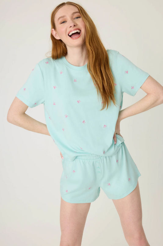 PJ Salvage Pretty Punch Light Mint Set Loungewear in S at Wrapsody
