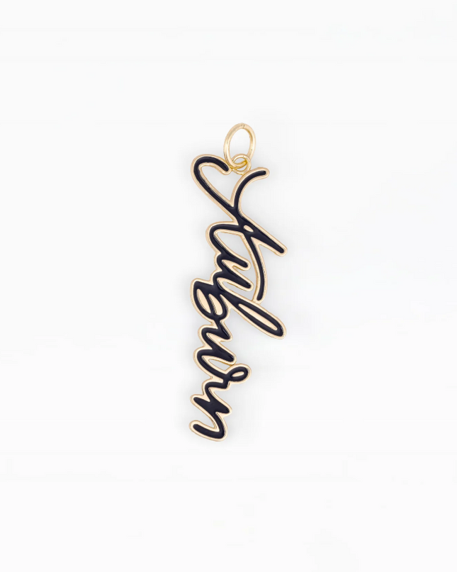 Auburn Cursive Bag Charm Travel Accessories in at Wrapsody