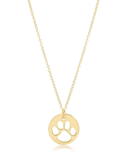 eGirl 14" Paw Print Gold Disc Necklace
