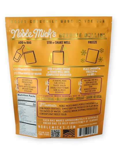 Noble Mick's Beehive Bellini Frozen Cocktail Mix Food in at Wrapsody